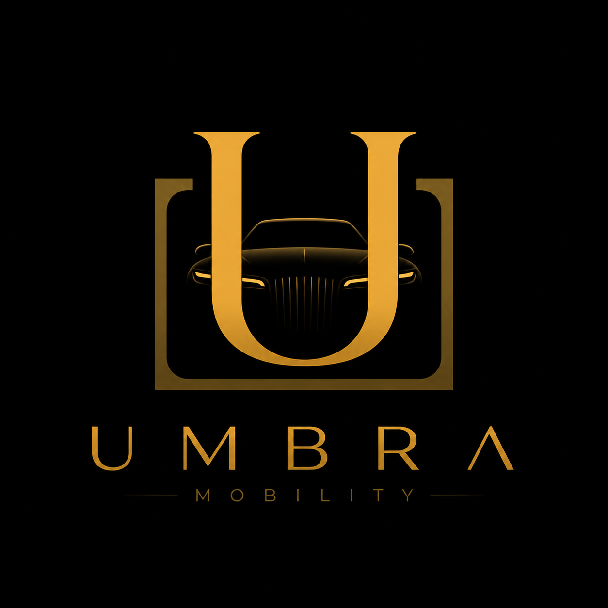 Umbra Mobility luxury black car service logo